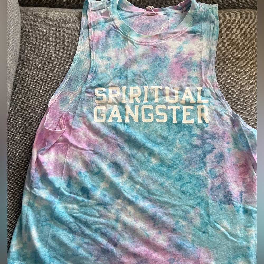 Spiritual Gangster tie dye muscle tee size small